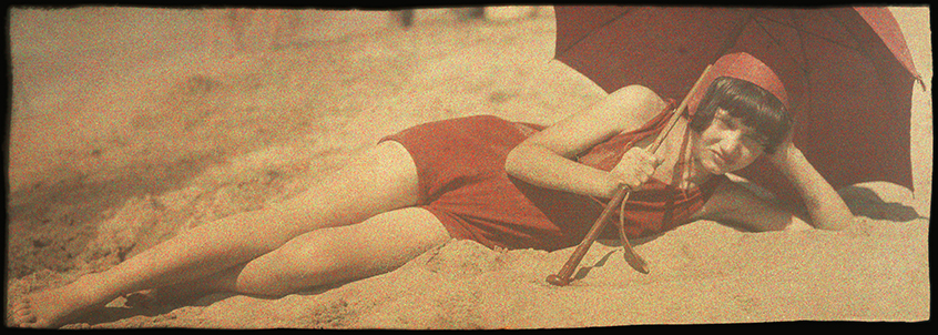 AAB007_Autochrome_Red_Bathingsuit_and_parasol_early_1900s_A4